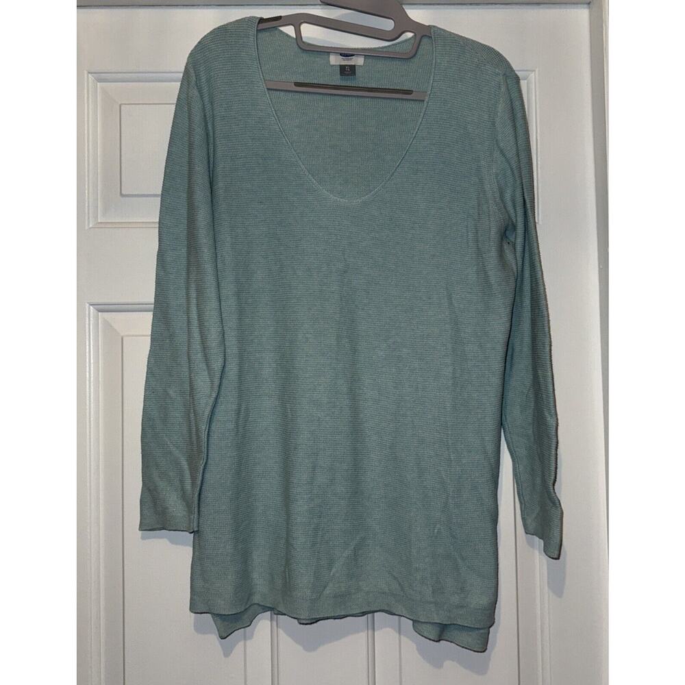 Old Navy Women's Blue /Green Long Sleeve Lightweight Pullover Sweater XL